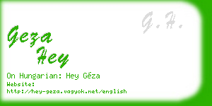 geza hey business card
