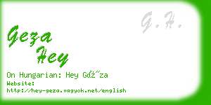 geza hey business card